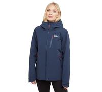OEX Women's Fortitude II Waterproof Jacket with Fully Adjustable Mountain Hood & Stiff Wired Peak, Breathable, Stretchy & Packable Raincoat (UK, Numeric, 18, Regular, Regular, Navy)