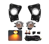 OEXRIG Front Fog Light For Toyota For RAV4 2016 2017 2018 Led Fog Lamp DRL Daytime Running Light Covers Wires Switch Relay Halogen Fog Lamp Assembly(LED BULB YELLOW)