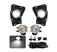 OEXRIG Front Fog Light For Toyota For RAV4 2016 2017 2018 Led Fog Lamp DRL Daytime Running Light Covers Wires Switch Relay Halogen Fog Lamp Assembly(LED BULB WHITE)