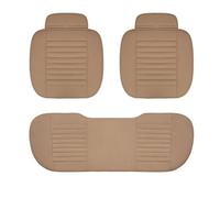 OEXRIGRU Car Interior Universal Size PU Leather Car Seat Cover Protector Cushion Pad Mat For Auto Interior Truck Suv Van Car Accessories(Beige 3 pieces)