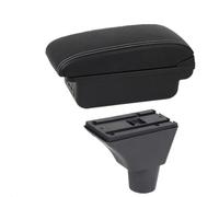 OEXRIGRU Storage Armrest Box For Fiat For Panda II 2 Center Console Storage Box USB Port Interior Dedicated Retrofit Accessories Car Arm Rest(B Black white 3USB)