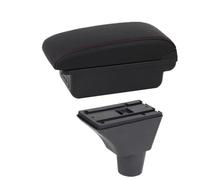 OEXRIGRU Storage Armrest Box For Fiat For Panda II 2 Center Console Storage Box USB Port Interior Dedicated Retrofit Accessories Car Arm Rest(B Black red 3USB)