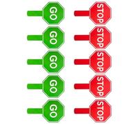 Of 10 Double Sided Stop Go Sign Handheld for School Construction Site Parking Control Warning