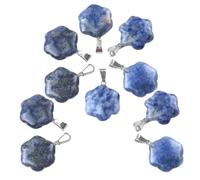 Of 10 Flower Inspired Natural Stone Pendants Assorted Color Flower Shaped Pendants for Necklaces Pendant Pack