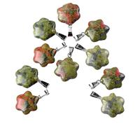Of 10 Flower Inspired Natural Stone Pendants Assorted Color Flower Shaped Pendants for Necklaces Pendant Pack