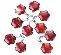 Of 10 Flower Inspired Natural Stone Pendants Assorted Color Flower Shaped Pendants for Necklaces Pendant Pack