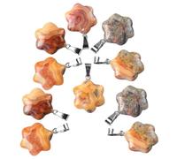 Of 10 Flower Inspired Natural Stone Pendants Assorted Color Flower Shaped Pendants for Necklaces Pendant Pack