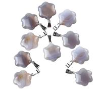 Of 10 Flower Inspired Natural Stone Pendants Assorted Color Flower Shaped Pendants for Necklaces Pendant Pack