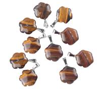 Of 10 Flower Inspired Natural Stone Pendants Assorted Color Flower Shaped Pendants for Necklaces Pendant Pack