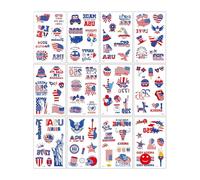 Of 12 Red White Blue Temporary for Independence Day Celebrations Patriotic Temporary Tattooes Art