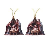 Of 2 Aesthetic Acrylic Hanging Decorations Nativity Scene Pendant Light Resistant for Long Last Aesthetic Appeal Acrylic Decorative Pendant