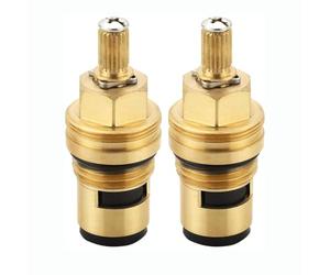 of 2 Ceramic Disc Cartridges for Faucets Suitable for 1/2 Inch Wall Mounted Valves in Kitchen & Bathroom Leak Faucet Round