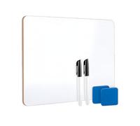 of 2 Double Sided Writing Boards with Markers and Erasers for Work School and Home Use Classroom Whiteboard