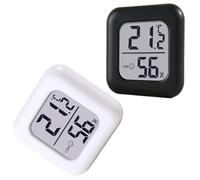 of 2 Long Battery Life Temperature Humidity Gauge Featuring Big Display for Indoor Climate Control Fast Reading