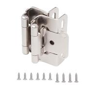 of 2 Practical Antique Steel Kitchen Cabinet Hinges with 1 / 2inch Overlays Partial Wrap Closing Half Hide