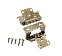 of 2 Practical Antique Steel Kitchen Cabinet Hinges with 1 / 2inch Overlays Partial Wrap Closing Half Hide