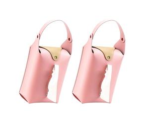 Of 2 PU Leather Hanging Tissue Holder Paper Towel Refill Box for Home and Car Use Stylish Kitchen Napkin Dispenser Stylish Tissue Container