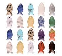 Of 20 Crystals Fish Pendants Random Color for Necklace Jewelry Making and Craft Multipurpose Fish Charm