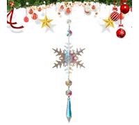 of - 27cm AB Rainbow Snowflake Icicle | Christmas Hanging with Glitter, Window, Tree, Home, Christmas Decoration | Christian Home Religious