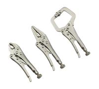 of 3 Efficient Grip Tool Woodworking Pliers for Fixed Pressure Application in Various Industrial and Home Scenario Locking Pliers Set Adjustable Steel Vise Grips