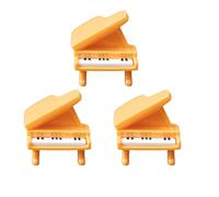 Of 3 Piece Small Resin Piano Guitar Stool Miniatures Ideal for Doll Room Accessories and Tabletop Decors Lovely Guitar Figurine