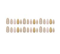 Of 30 Elegant False Nails 3D Floral Embellishment and Sparkling Beads ABS Artificial Nails for Holiday Party Ice Nailes