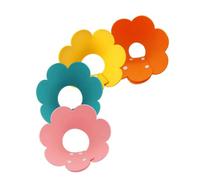 Of 4 Colorful Cats Cone Collar Protective Neckwear Comfortable Safe Adjustable Elizabethan Collar for Pet Recovery Cats Accessory