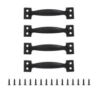 of 4 Iron Pulls for Kitchen Cabinets Barn, Black 3 INCHES | Iron Pulls, Wood Fence Cupboard Handles, Antique Furniture Knob, Kitchen Hardware, Home Decoration, Easy Install