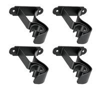 of 4 Single Curtain Rod Holders Iron Wall and Ceiling Mount Drape Poles Brackets Fit 22 / 28mm Rods for Home Offices Single Curtain Rod Brackets
