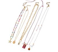 Of 5 Multipurpose Handwoven Clavicle Chains Irregular Sea Star Bead Necklaces Vocation Jewelry Gifts Festival Party Jewelry Accessories