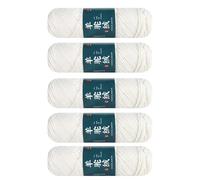 of 5 Soft Hand Knitting Yarn 100g / Roll Knitting, White