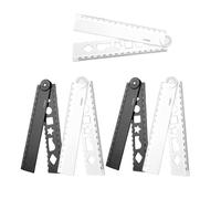 Of 5 Two Tone Folding Rulers Space Saving Design Ergonomic School Supplies for Children Professional Safe Rounded Edgeds Ruler