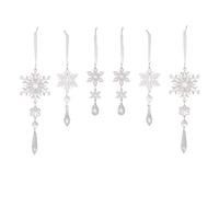 Of 6 Snowflakes Hanging Charm Acrylics Christmas Tree and Window Decoration Stylish Indoor and Outdoor Adornment Christmas Snowflakes Ornament