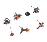 Of 7 Gothic Inspired Earring Set Intricate Dark Styles Earring Set for Creative Expression and Stylish Looks Crosses and Heart Jewelry