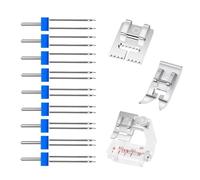of 9 Sewing Machine Needle 2/90 3/90 for Household Machine Twin Needle and 3 Feet for Fabric Project Household Accessories