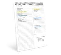 Of a Happy Kind To Do List Spiral Notepad 8.5x11 52 Sheets - Multiple Functional Sections - Daily Planner Notebook - Task Todo Checklist, Agenda Note Pad for Work