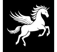 of a Horse with Wings Vinyl Wall Stickers 67.2x69.6cm Do not Damage The Wall Surface White