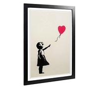 of Banksy Girl with Balloon Wall Graffiti Art Art Framed Wall Art Print A2