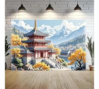 of banner with the background of Chinese ancient cities and palaces - traditional architectural design featuring red 300x200cm
