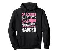 Of Course I Hit Like A Girl Kickboxing Sparring Boxing Fan Pullover Hoodie