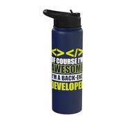 of Course I'm Awesome I'm a Back-end Developer Stainless Steel Insulated Water Bottle