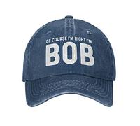 of Course I'm Right I'm Bob Hat for Men Baseball Caps Vintage Cap, Navy Blue, One size