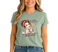of Course Size Matters No One Wants A Small Cup of Coffee Womens Graphic Tee Humour Coffee Lovers Vintage Pinup Style Ladies T-Shirt 2XL (22-24)