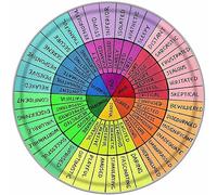 of Emotions Feelings Color Wheel in Earth Tones Funny Vintage Style Round Metal Tin Sign Home,Living Room,Kitchen,Dining Room,Bedroom,Farmhouse,Wall Decoration 12x12 inches