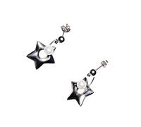 Of Five Point Star Pearls Studs Earrings with C Clasp Back in Allergy Resistant Alloy for Sensitive Skin Women Daily Wear Allergy Resistant Earrings