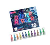 of Glitters Particle Drawing Markers Acrylic Pen Set with Sparkling Effect for Colorful Artwork and Projects Acrylic Sparkles Markers