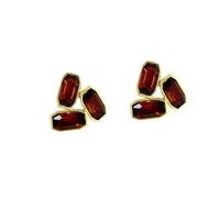 Of Modern Triangle Earrings Adorned by Glittering Red Rhinestones Sturdy Alloy Construction for Dates Parties Geometric Triangle Studs Earrings