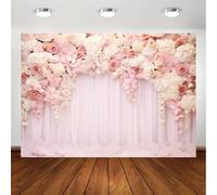 of pink floral wedding background fabric, polyester fiber, elegant rose petals, beautiful plants 350x230cm