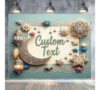 of Ramadan Christmas polyester background, family celebration wall hanging 210X150cm