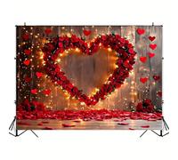 of red rose heart-shaped background cloth - Romantic Valentine's Day, Wedding, Bridal, Mother's Day decoration 240X180cm